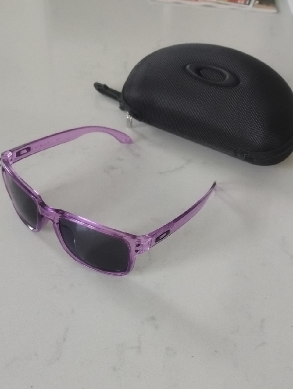 Oakley Purple Transparent Holbrook Sunglasses with Black Lenses